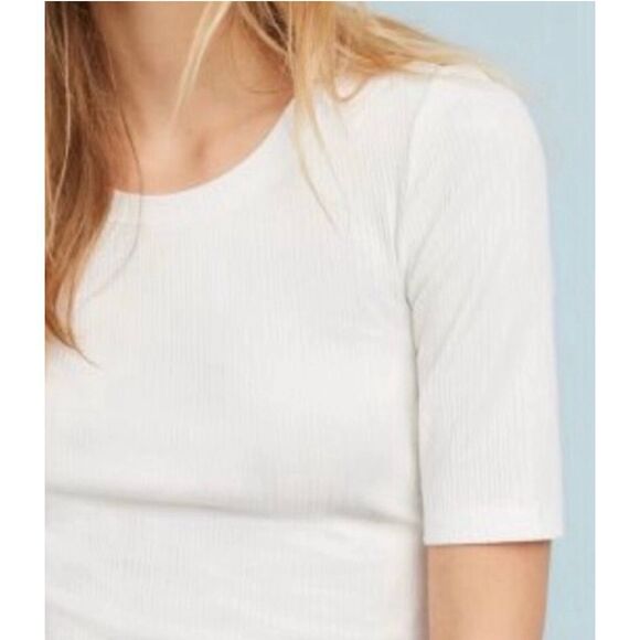 ✨Anthropologie Pure + Good Miranda White Sz XS Tee Shirt✨ - Picture 4 of 10
